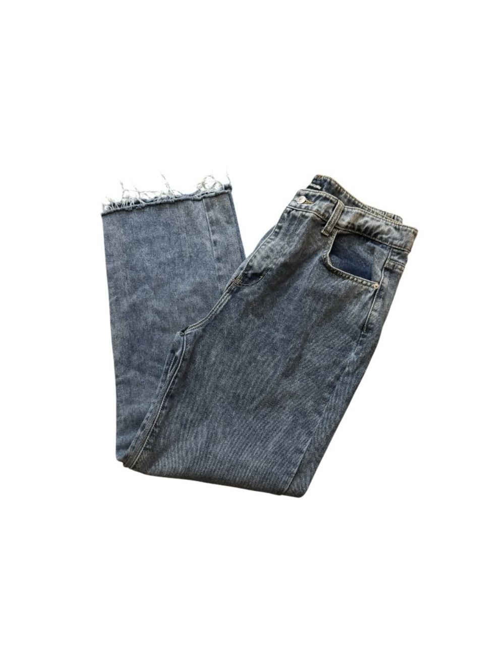 PrettyLittleThing Mid-Rise Straight Leg Jeans in Washed Blue - Picture 5 of 6